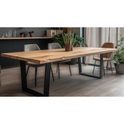 Stół dębowy Modern Loft 200x80 - siła natury w industrialnej formie 2