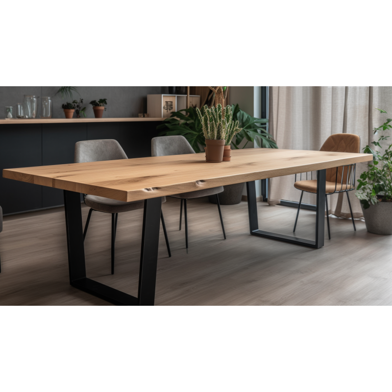 Stół dębowy Modern Loft 200x80 - siła natury w industrialnej formie
