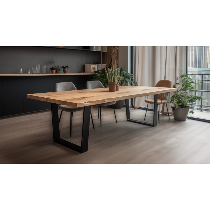 Stół dębowy Modern Loft 180x80 - siła natury w industrialnej formie