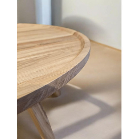 Stolik kawowy dębowy - okrągły - Ø60 cm  - lite drewno dębowe - wysokość 40 cm - Dębowe Oko