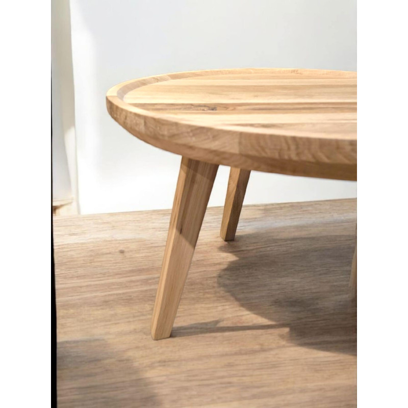 Stolik kawowy dębowy - okrągły - Ø50 cm  - lite drewno dębowe - wysokość 40 cm - Dębowe Oko