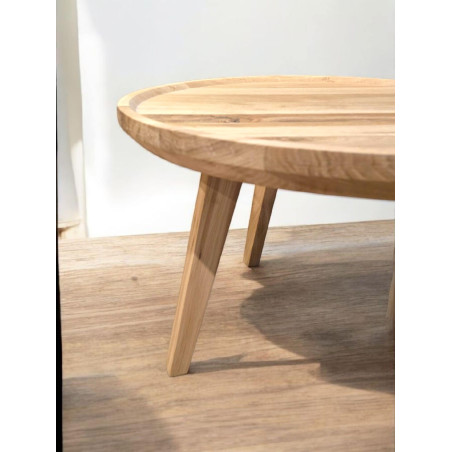 Stolik kawowy dębowy - okrągły - Ø50 cm  - lite drewno dębowe - wysokość 40 cm - Dębowe Oko