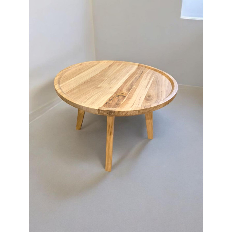 Stolik kawowy dębowy - okrągły - Ø50 cm  - lite drewno dębowe - wysokość 40 cm - Dębowe Oko
