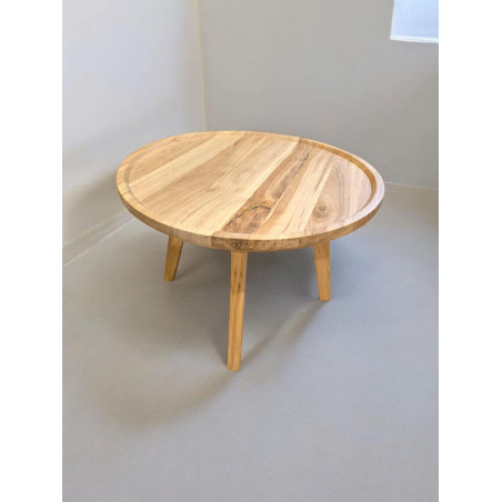 Stolik kawowy dębowy - okrągły - Ø50 cm  - lite drewno dębowe - wysokość 40 cm - Dębowe Oko