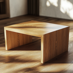 Stolik Kawowy Nowoczesny Dębowy - 80x60x45 cm - 100% Lite Drewno Dębowe - Grubość 4 cm