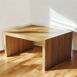 Stolik Kawowy Nowoczesny Dębowy - 80x60x45 cm - 100% Lite Drewno Dębowe - Grubość 4 cm 2