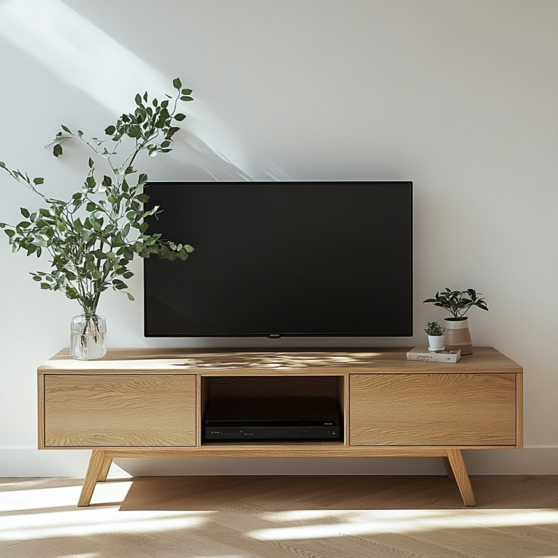 Szafka RTV Dębowa Klasyczna - 180x45x42,5 cm - Lite Drewno Dębowe