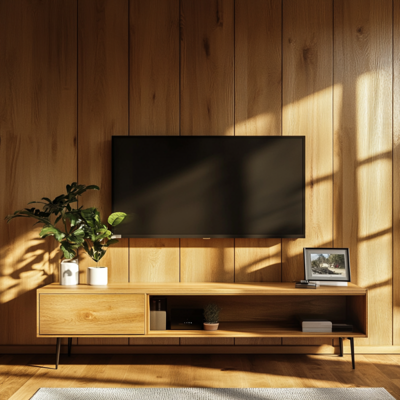 Szafka RTV Dębowa - 180x45x42,5 cm - 100% Lite Drewno Dębowe