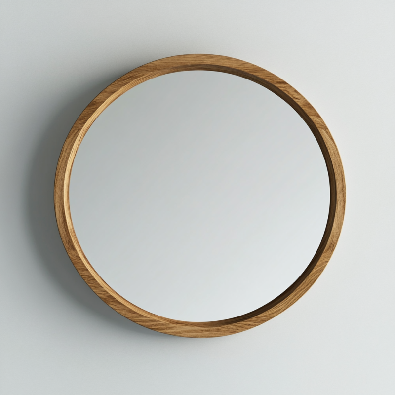 Lustro Dębowe - Ø50 cm - Okrągłe Lustro Ścienne z Dębu