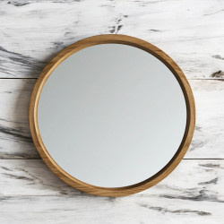 Lustro Dębowe - Ø50 cm - Okrągłe Lustro Ścienne z Dębu 2