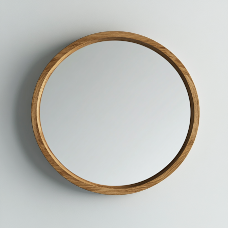Lustro Dębowe - Ø70 cm - Okrągłe Lustro Ścienne z Dębu