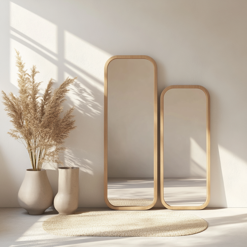 Lustro Dębowe - 115x50x4 cm - Małe Lustro Ścienne z Dębu