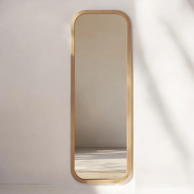 Lustro Dębowe - 196x78x4 cm - Duże Lustro Ścienne z Dębu