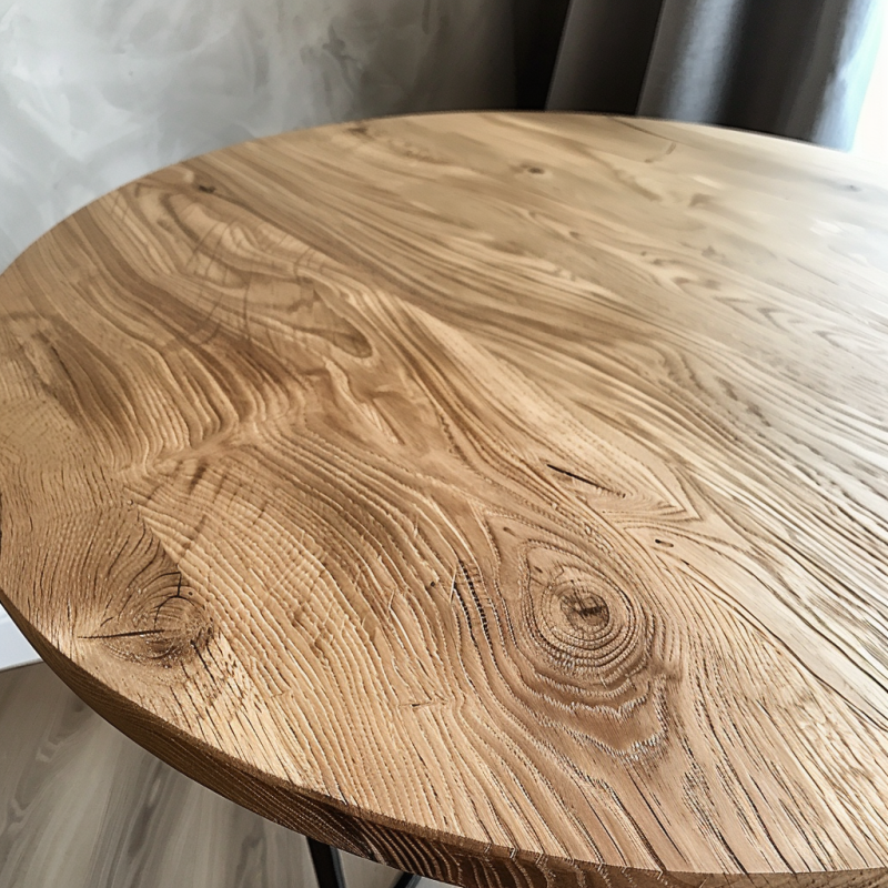 Blat dębowy surowy okrągły na wymiar FI 120 cm